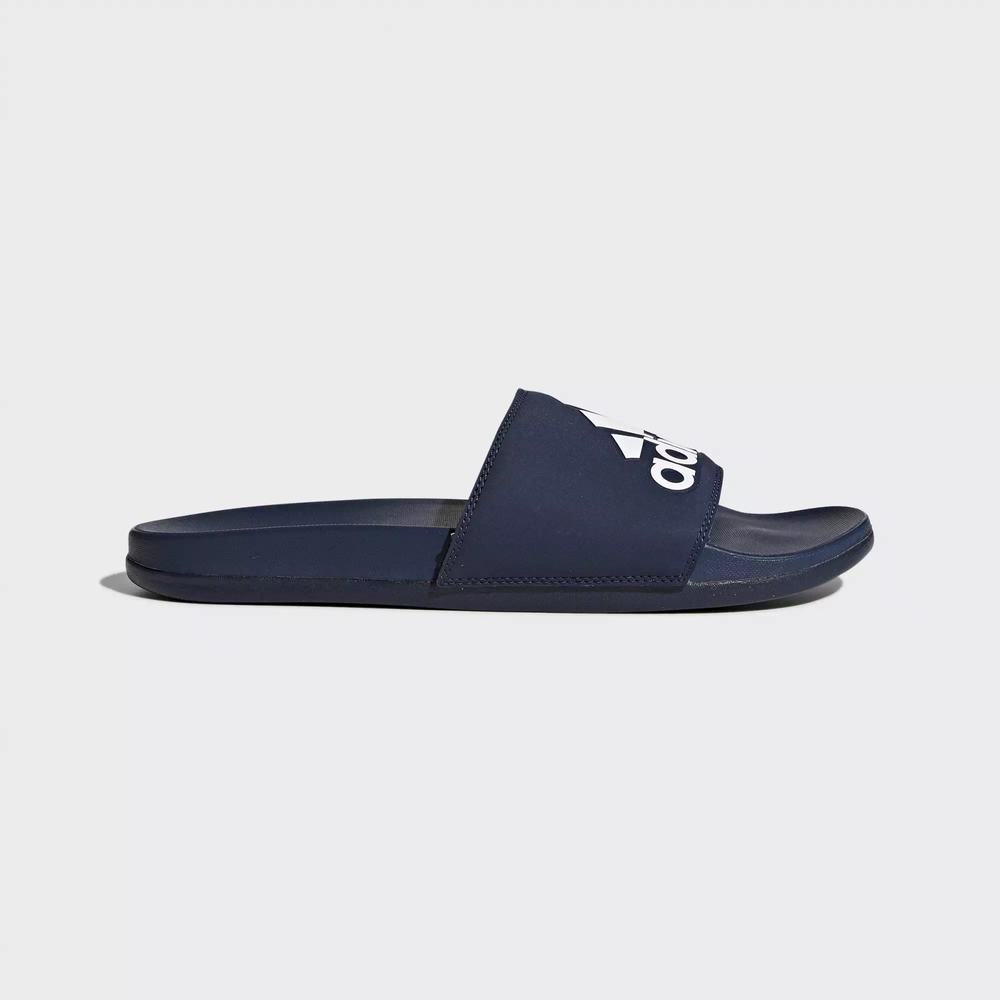 Adidas Adilette Cloudfoam Plus Logo Sandalias Azules Para Hombre (MX-33913)